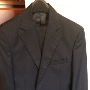 Andrew Fezza dark blue pinstripe suit